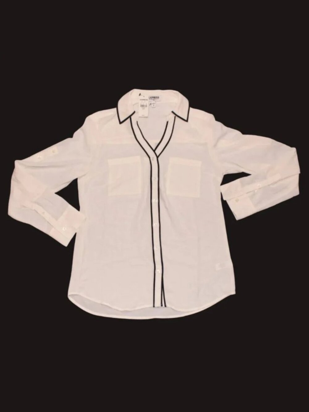Express Women's Long Sleeve Button-up White Shirt NWT Size S